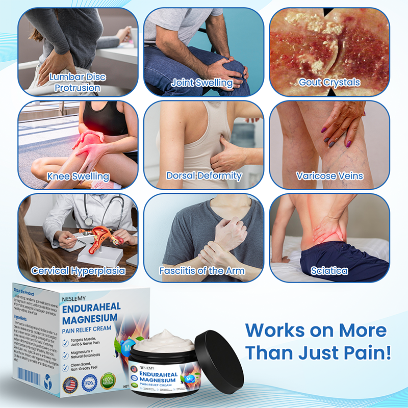 NESLEMY® EnduraHeal Magnesium Pain Relief Cream (Treats Arthritis, Neuropathy, Rheumatism, Sports Injuries & More)