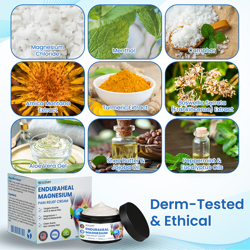 NESLEMY® EnduraHeal Magnesium Pain Relief Cream (Treats Arthritis, Neuropathy, Rheumatism, Sports Injuries & More)